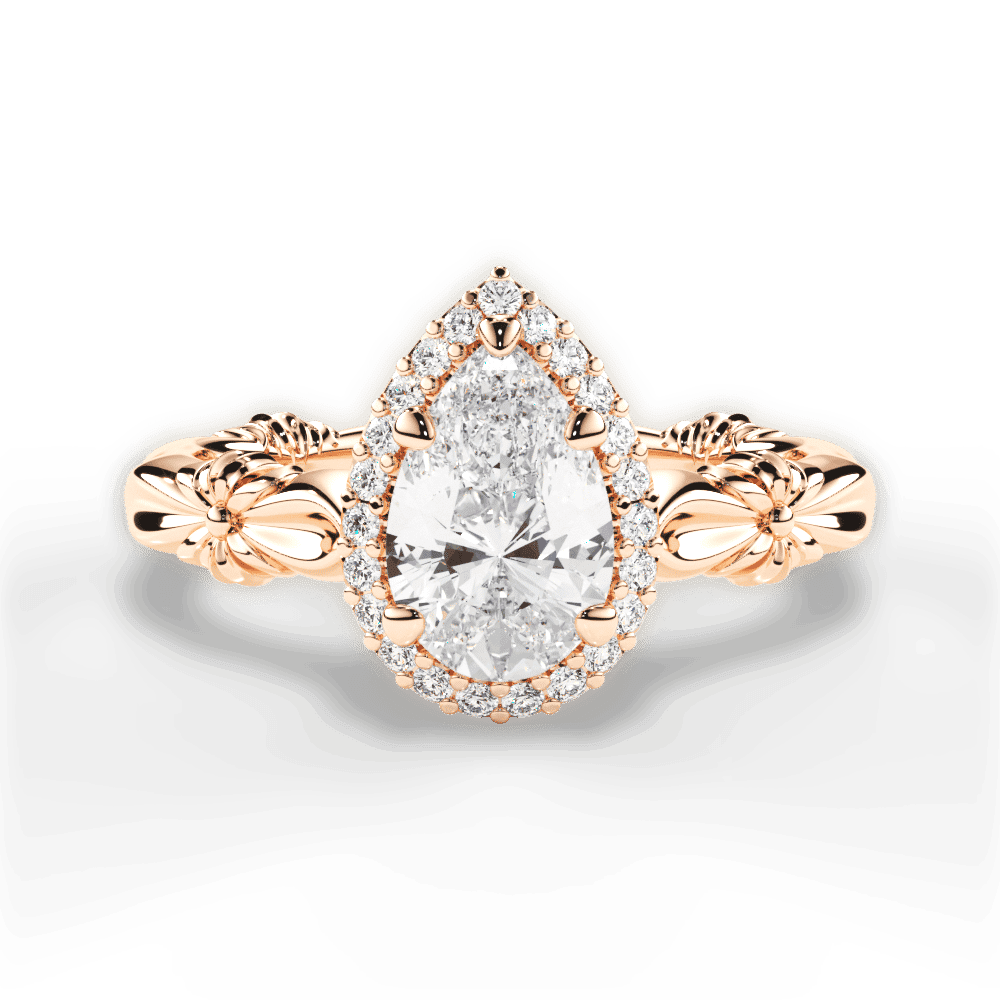 14kt Rose Gold/18kt Rose Gold/pear/top