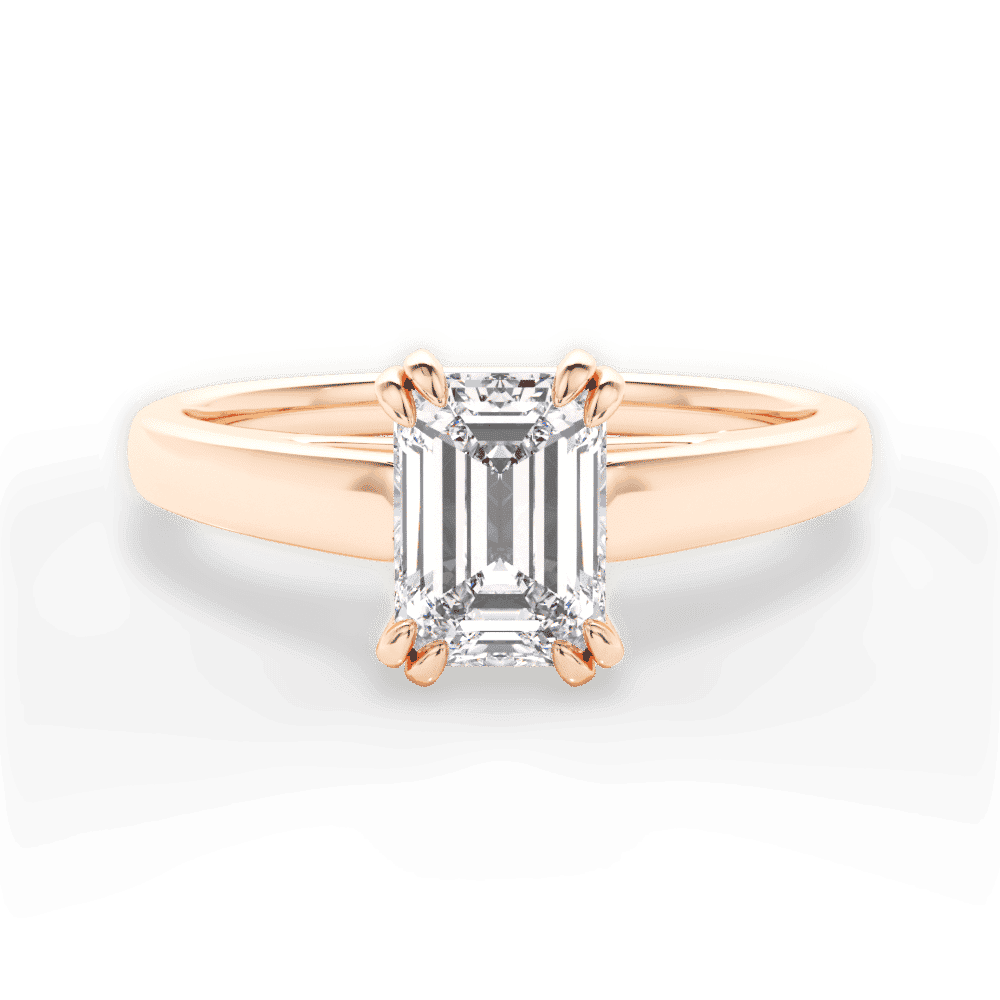 14kt Rose Gold/18kt Rose Gold/emerald/top