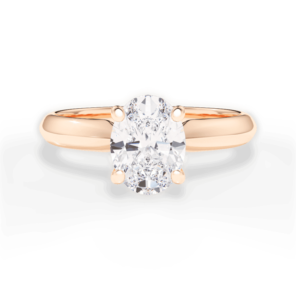 14kt Rose Gold/18kt Rose Gold/oval/top