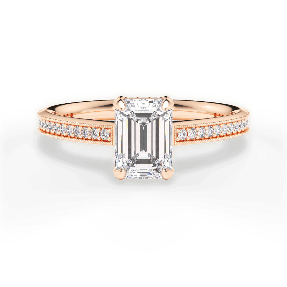 14kt Rose Gold/18kt Rose Gold/emerald/top