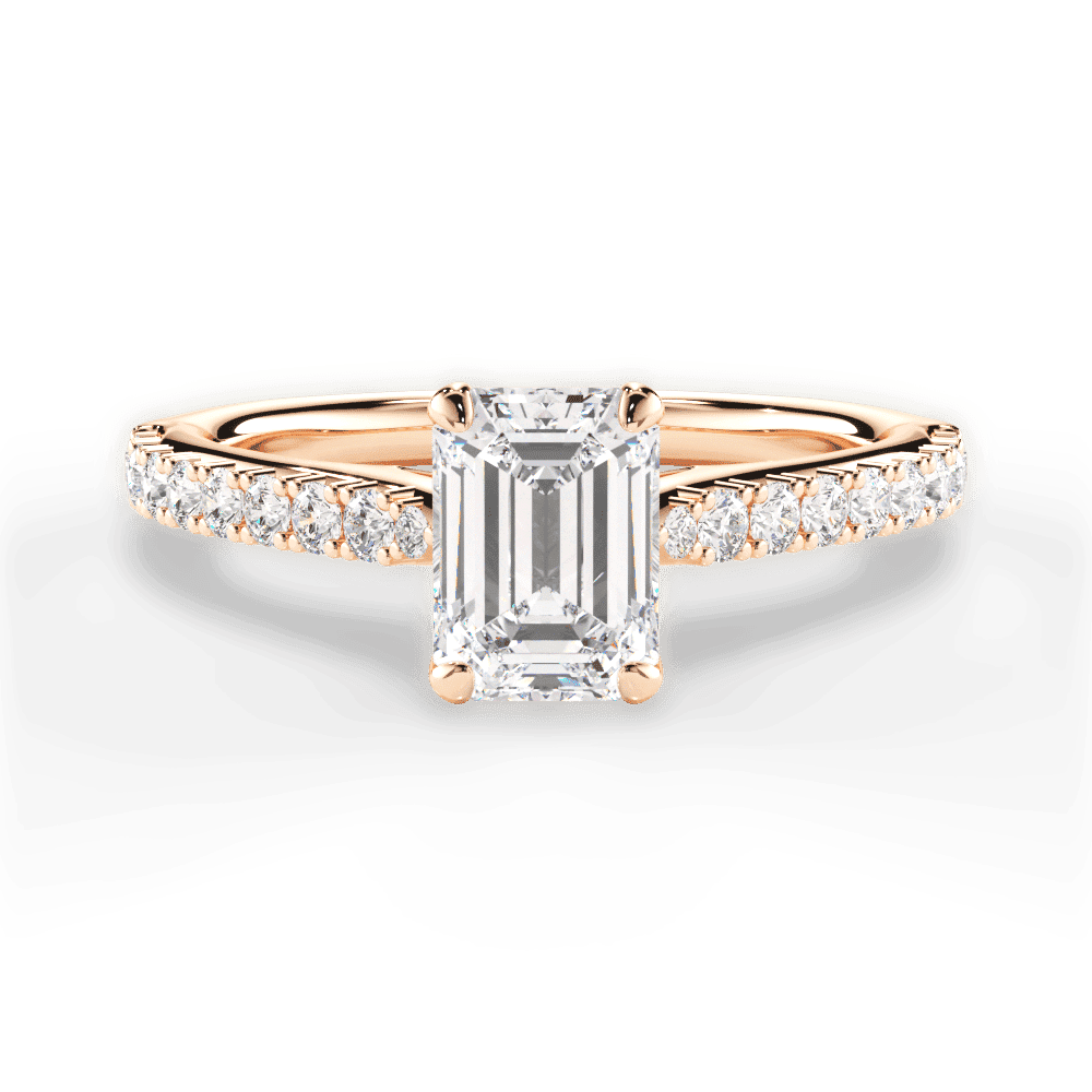 14kt Rose Gold/18kt Rose Gold/emerald/top