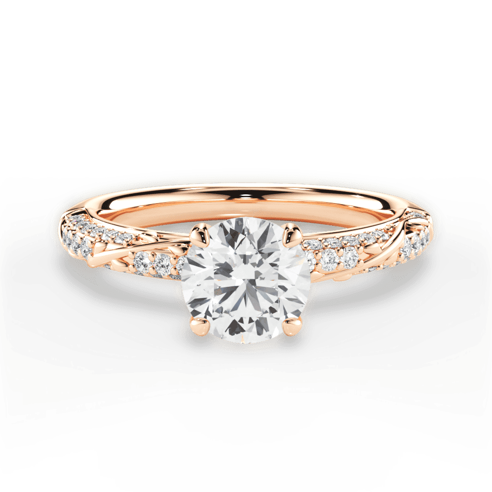 14kt Rose Gold/18kt Rose Gold/round/top