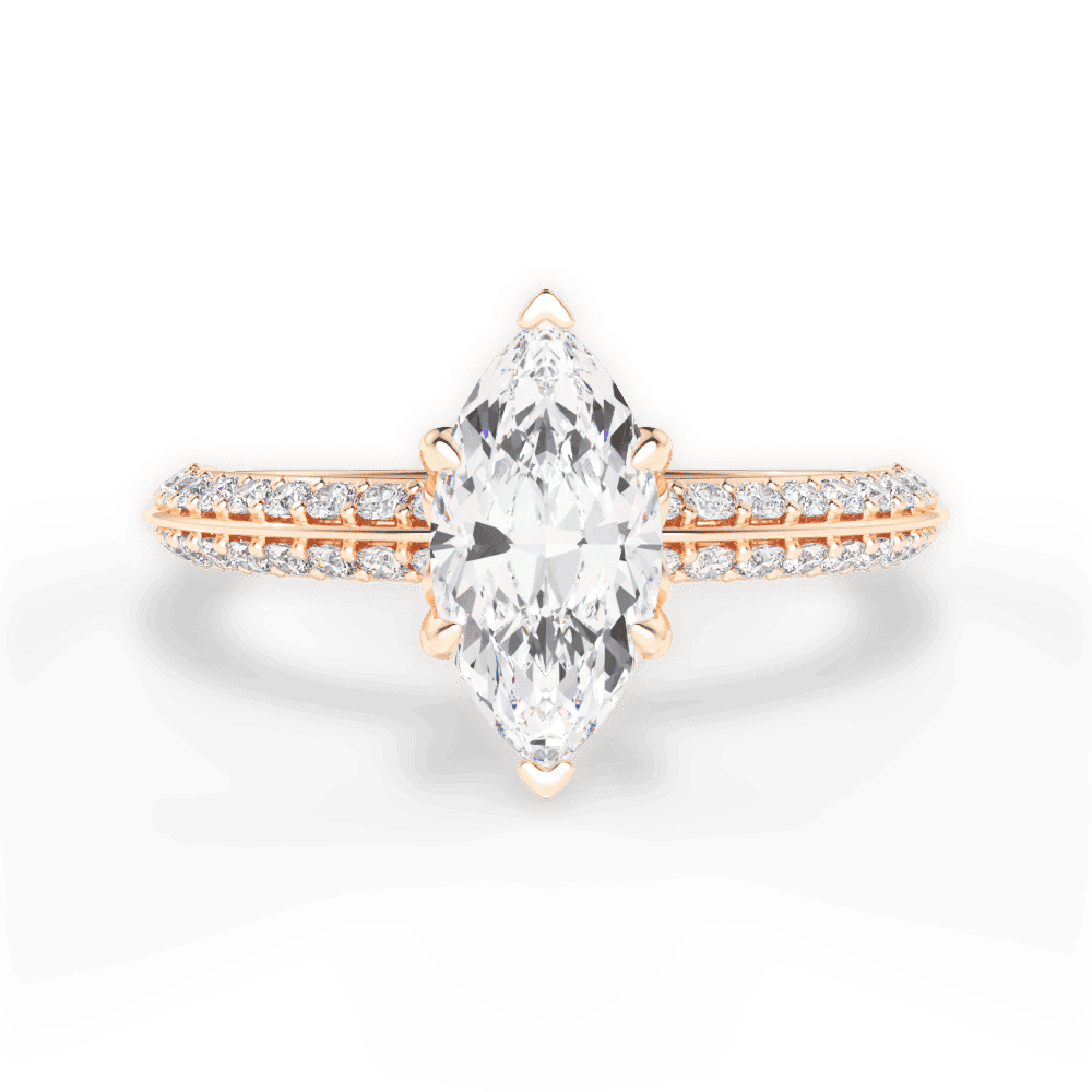 14kt Rose Gold/18kt Rose Gold/marquise/top