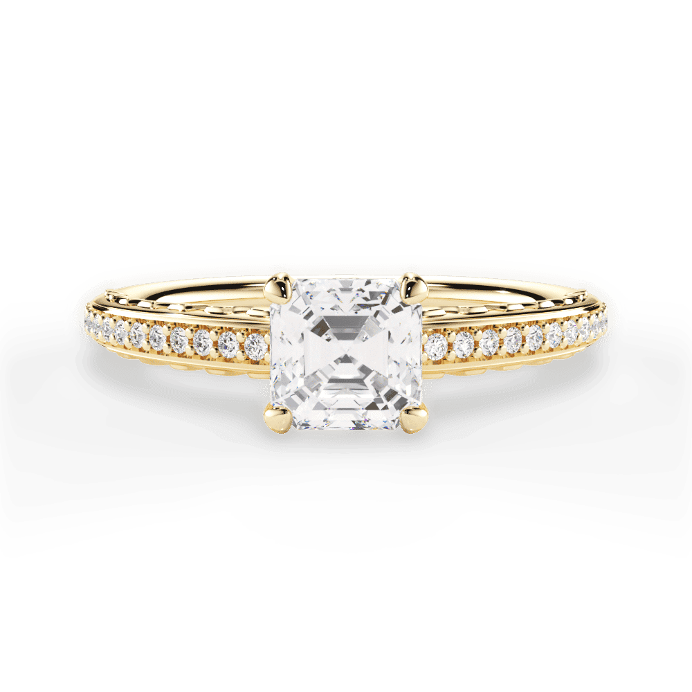 14kt Yellow Gold/18kt Yellow Gold/asscher/top