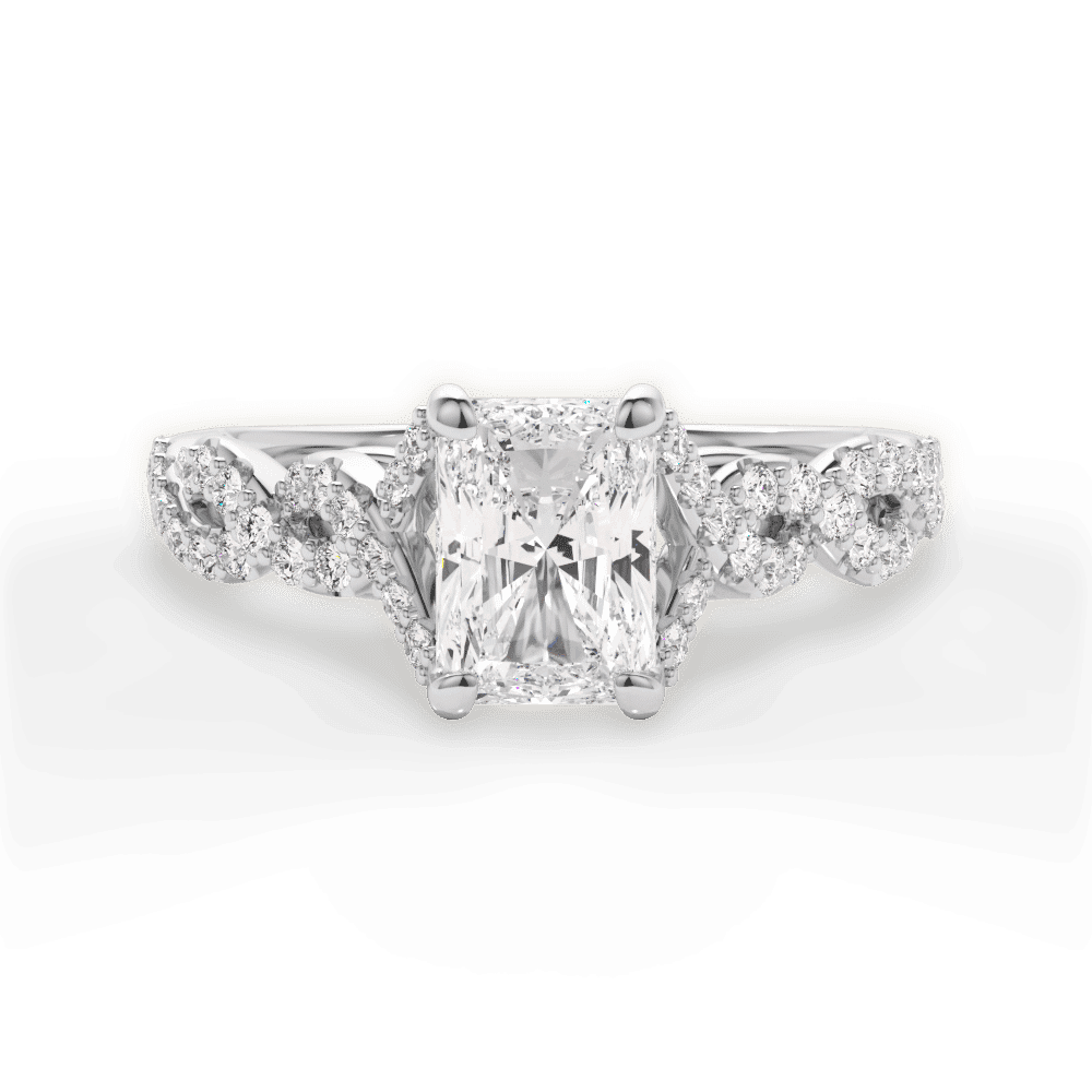14kt White Gold/18kt White Gold/Platinum/radiant/top