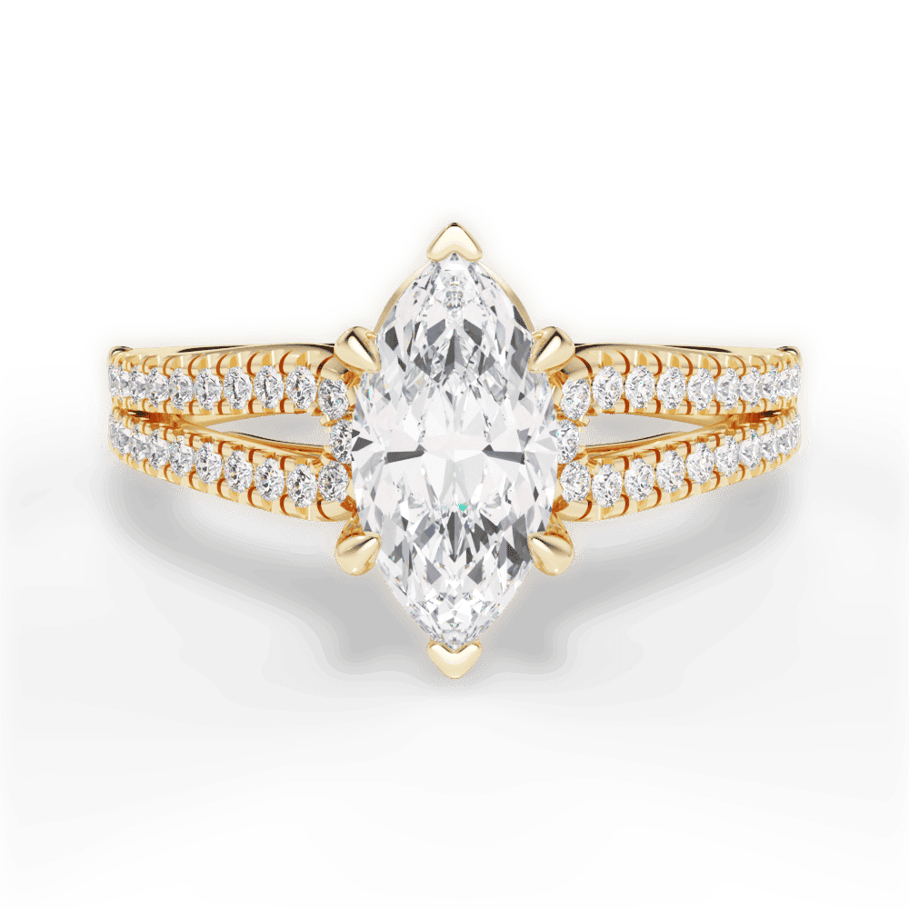 14kt Yellow Gold/18kt Yellow Gold/marquise/top