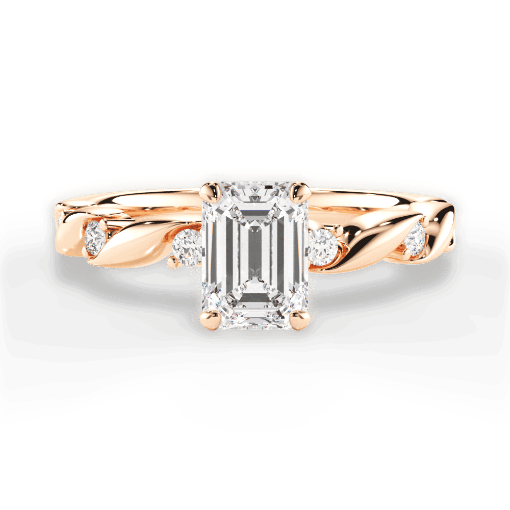 14kt Rose Gold/18kt Rose Gold/emerald/top