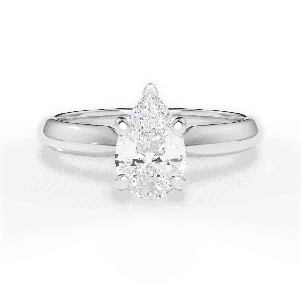 14kt White Gold/18kt White Gold/Platinum/pear/top
