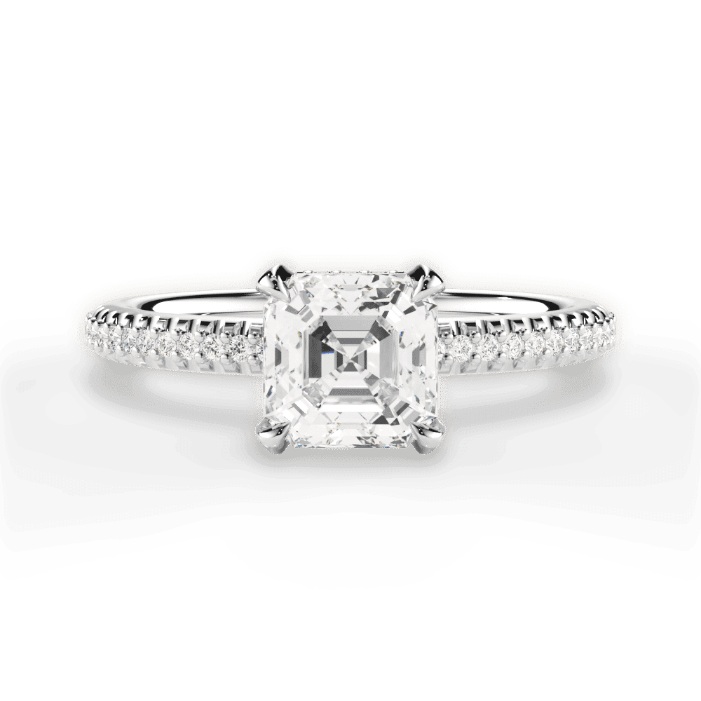 14kt White Gold/18kt White Gold/Platinum/asscher/top
