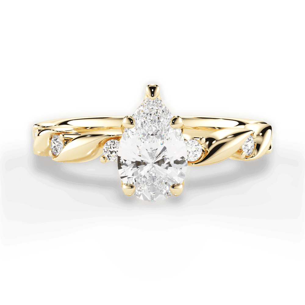 14kt Yellow Gold/18kt Yellow Gold/pear/top