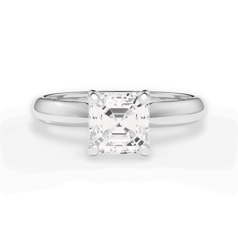 14kt White Gold/18kt White Gold/Platinum/asscher/top