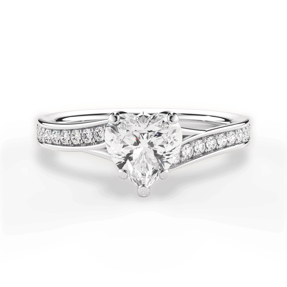 14kt White Gold/18kt White Gold/Platinum/heart/top