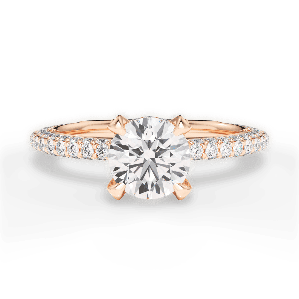 14kt Rose Gold/18kt Rose Gold/round/top