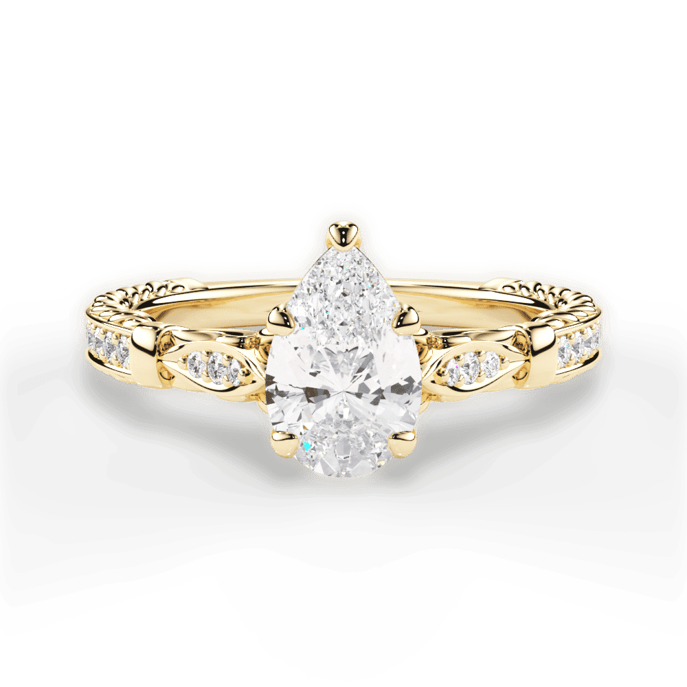 14kt Yellow Gold/18kt Yellow Gold/pear/top