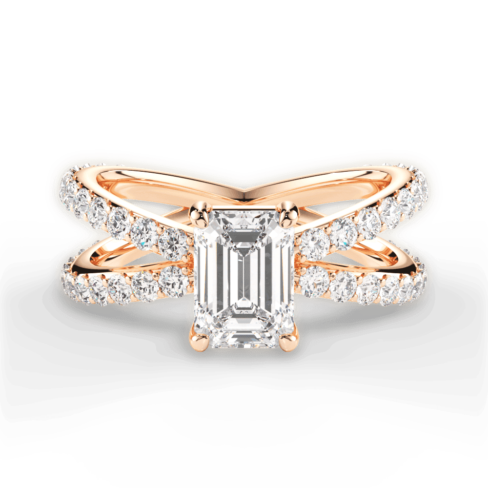 14kt Rose Gold/18kt Rose Gold/emerald/top