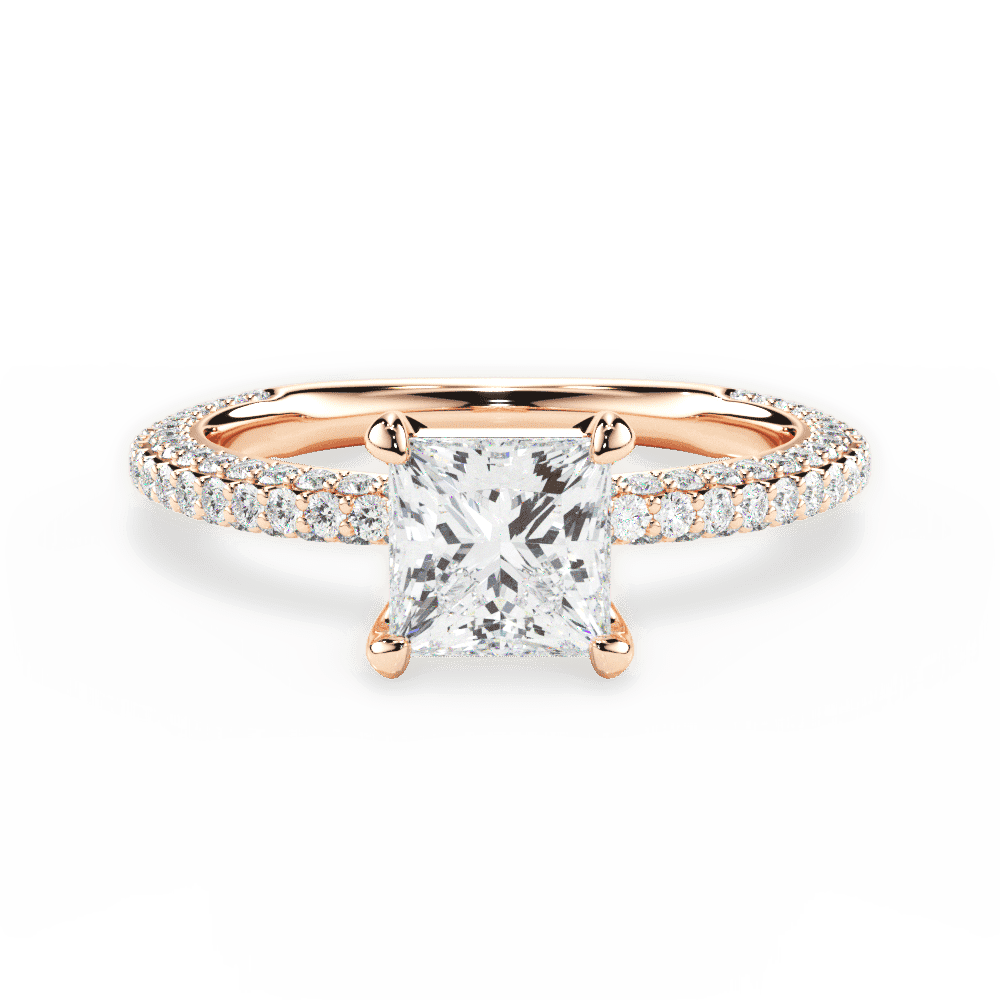 14kt Rose Gold/18kt Rose Gold/princess/top