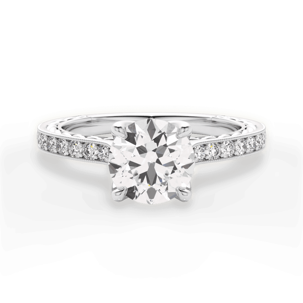 14kt White Gold/18kt White Gold/Platinum/round/top
