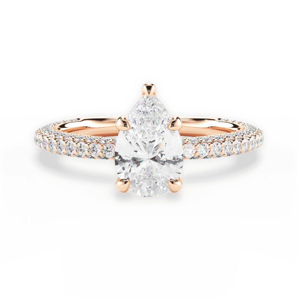 14kt Rose Gold/18kt Rose Gold/pear/top