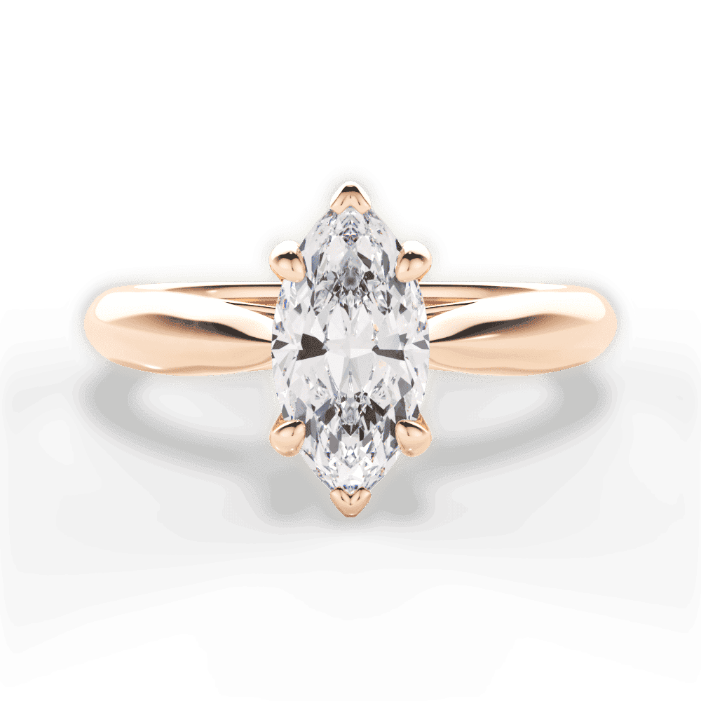 14kt Rose Gold/18kt Rose Gold/marquise/top