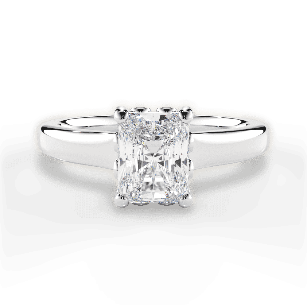 14kt White Gold/18kt White Gold/Platinum/radiant/top