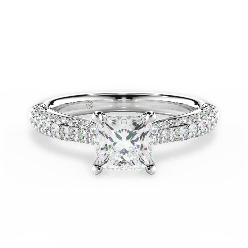 14kt White Gold/18kt White Gold/Platinum/princess/top