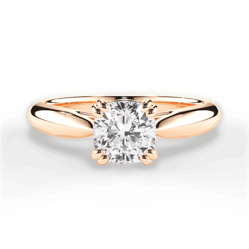 14kt Rose Gold/18kt Rose Gold/cushion/top