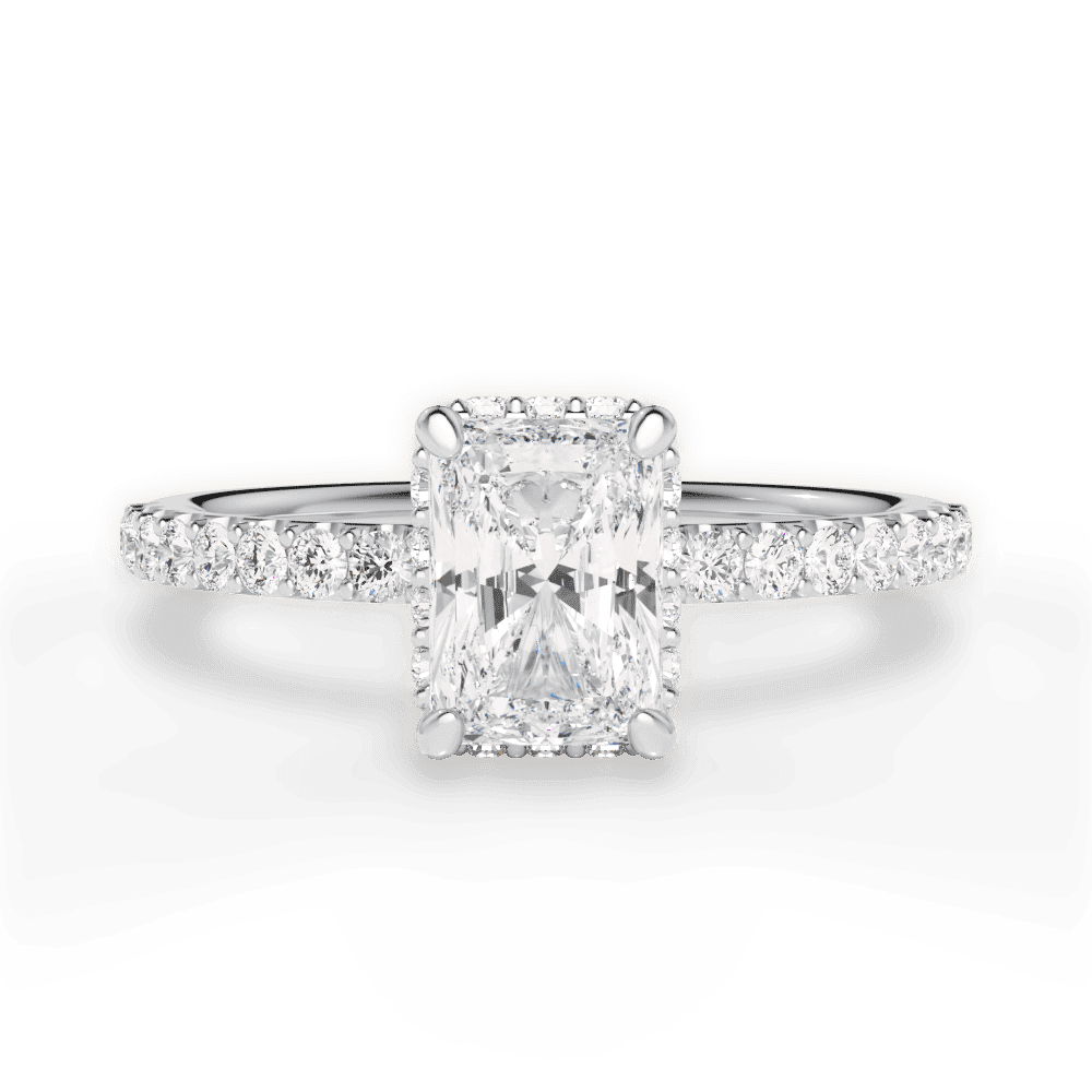 14kt White Gold/18kt White Gold/Platinum/radiant/top