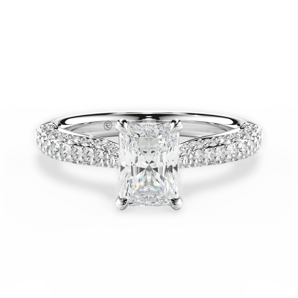 14kt White Gold/18kt White Gold/Platinum/radiant/top