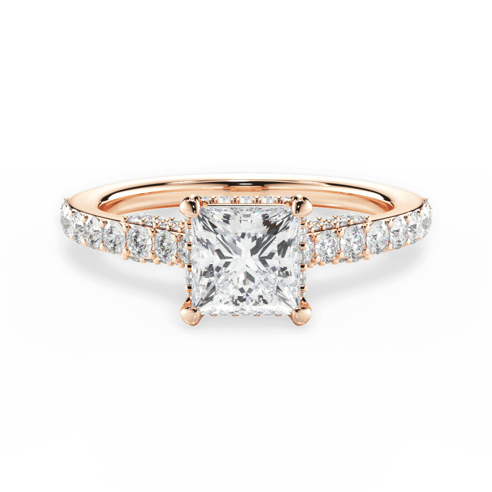 14kt Rose Gold/18kt Rose Gold/princess/top
