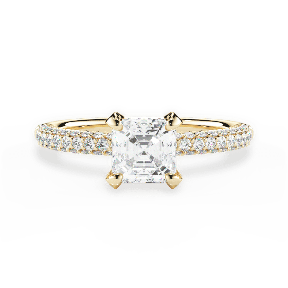 14kt Yellow Gold/18kt Yellow Gold/asscher/top