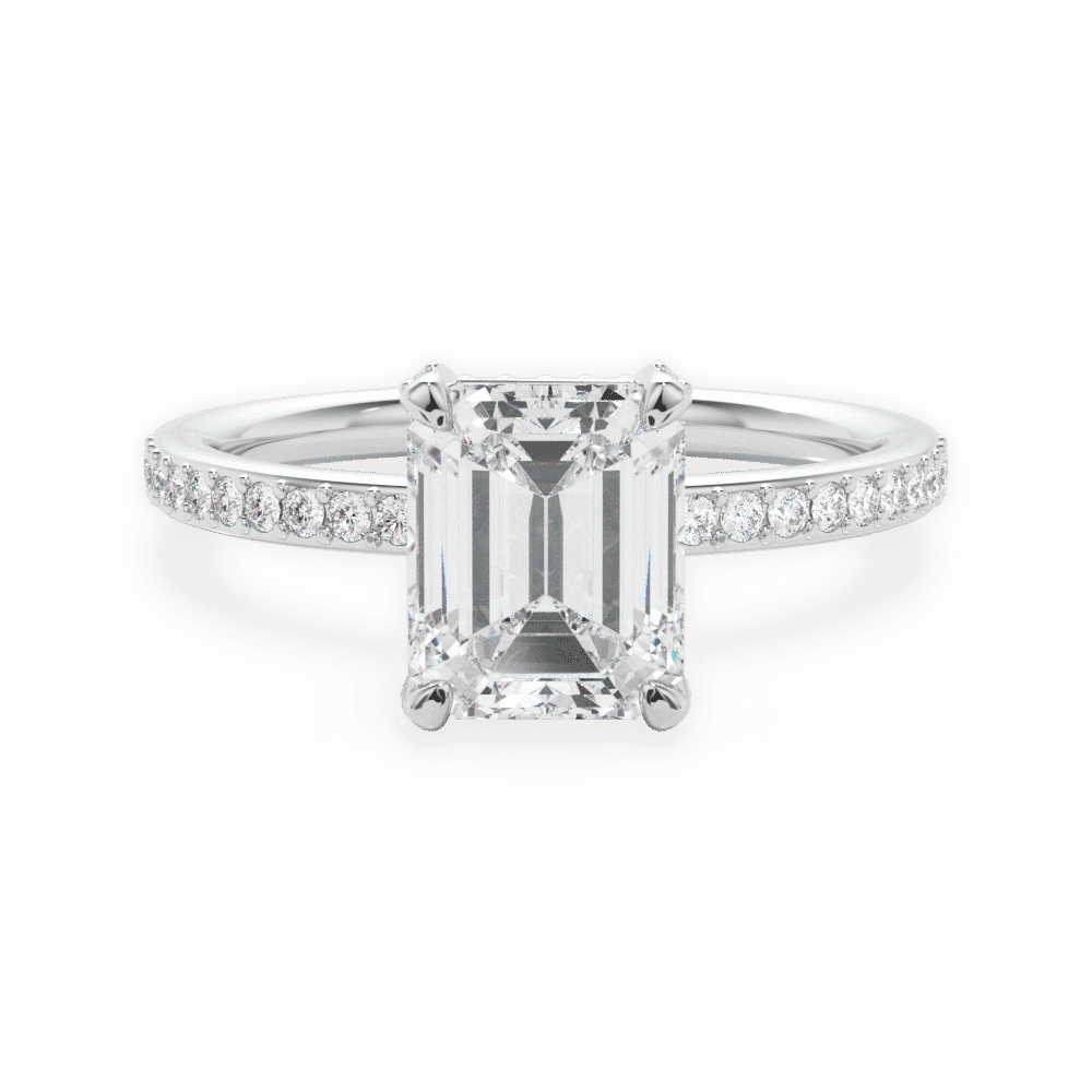 14kt White Gold/18kt White Gold/Platinum/emerald/top