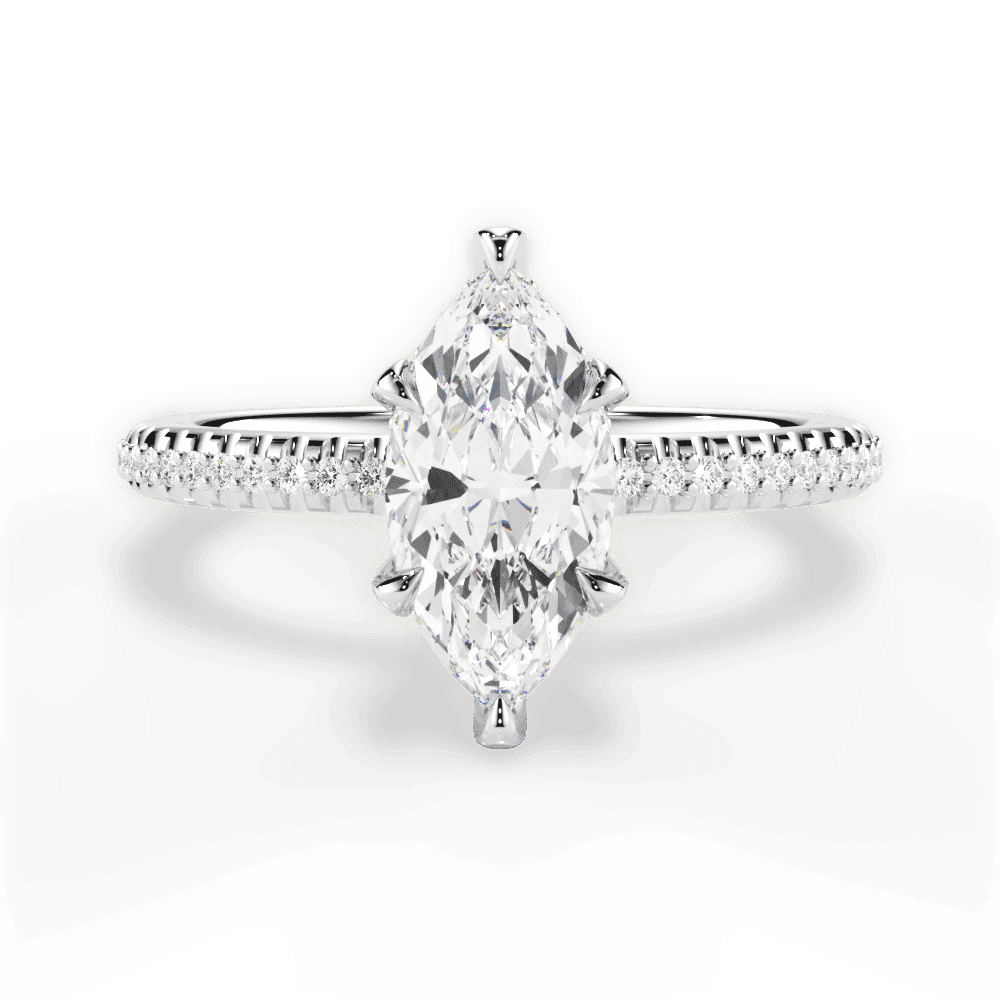 14kt White Gold/18kt White Gold/Platinum/marquise/top