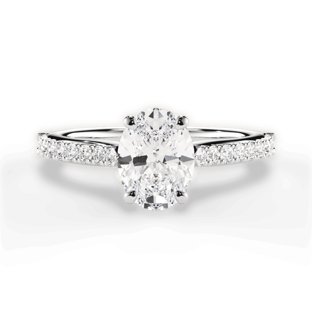 14kt White Gold/18kt White Gold/Platinum/oval/top