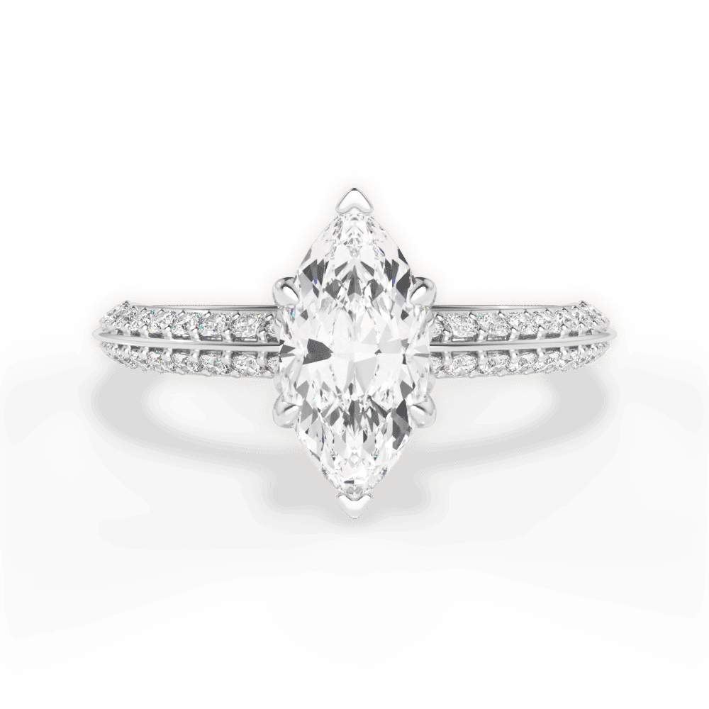 14kt White Gold/18kt White Gold/Platinum/marquise/top