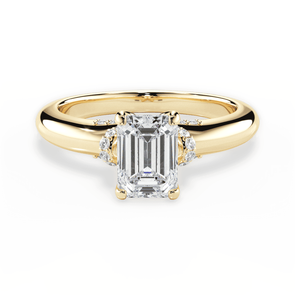 14kt Yellow Gold/18kt Yellow Gold/emerald/top