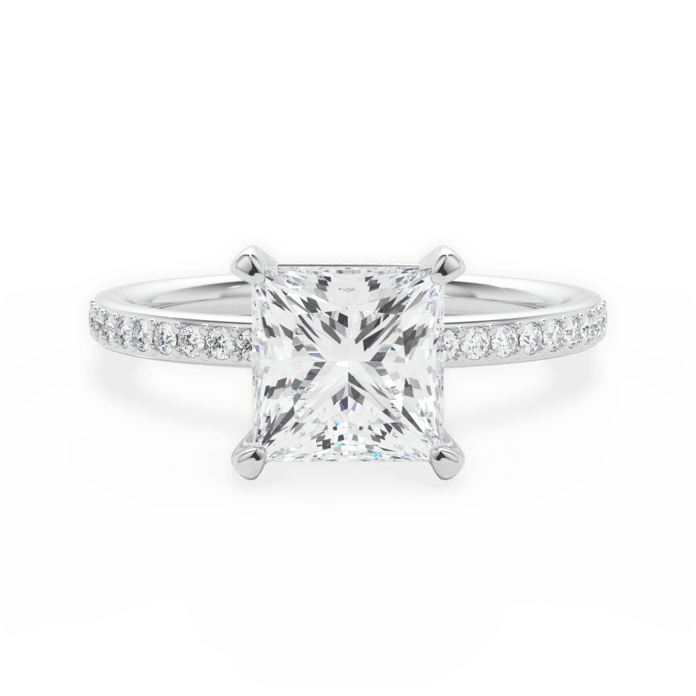 14kt White Gold/18kt White Gold/Platinum/princess/top