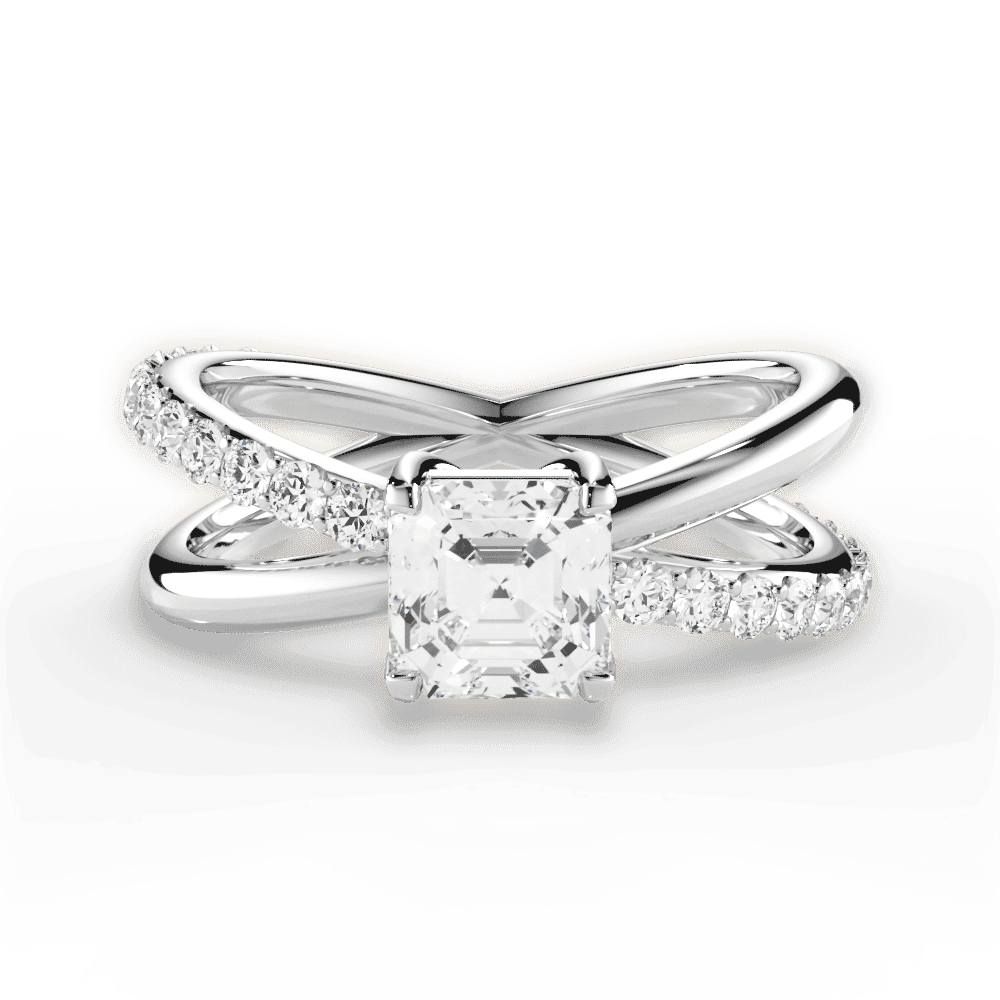 14kt White Gold/18kt White Gold/Platinum/asscher/top