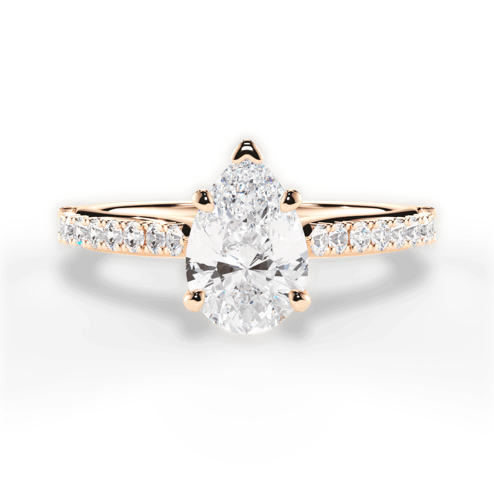 14kt Rose Gold/18kt Rose Gold/pear/top