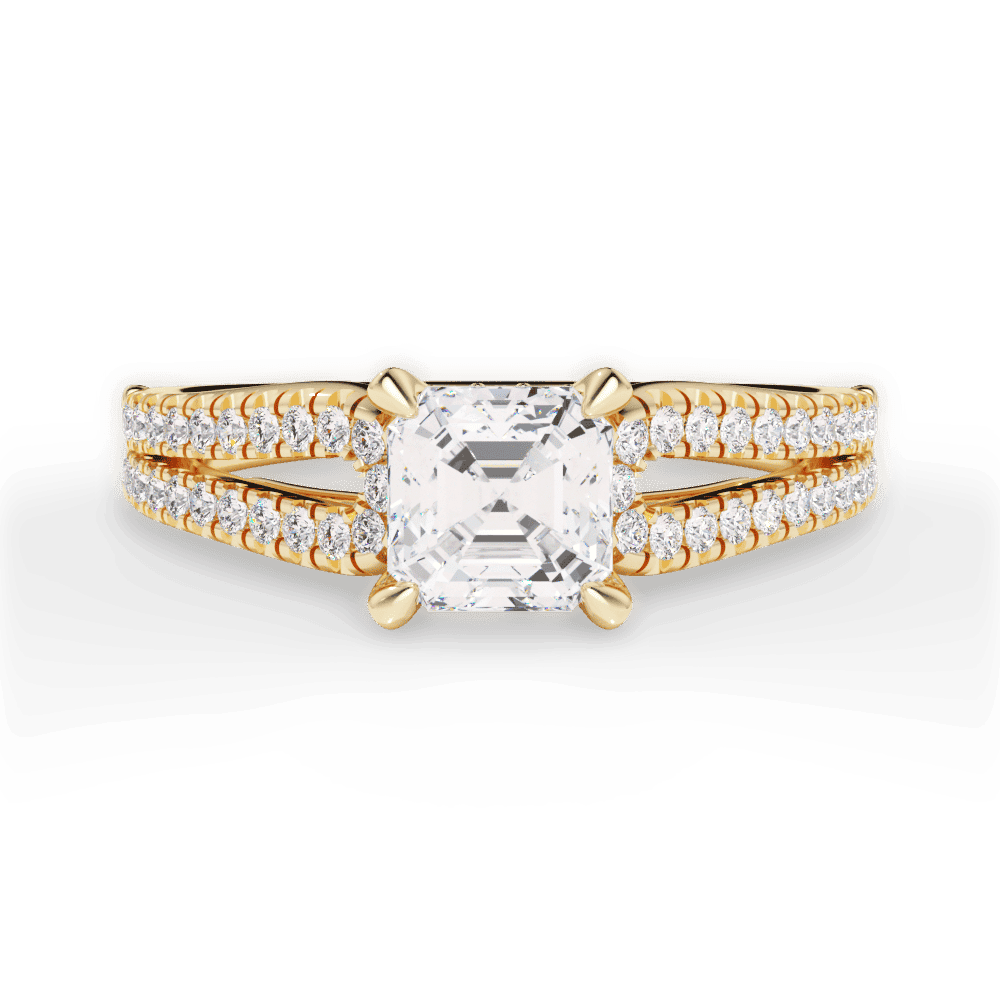 14kt Yellow Gold/18kt Yellow Gold/asscher/top