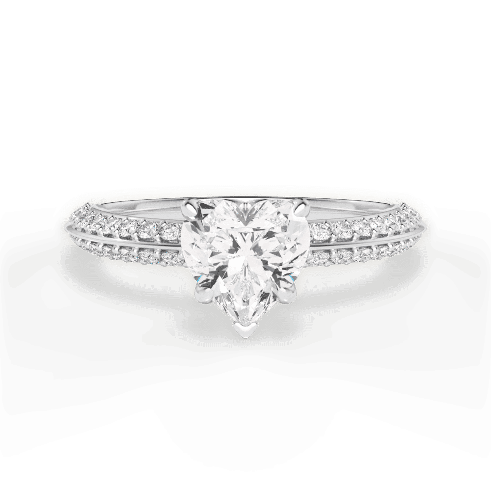 14kt White Gold/18kt White Gold/Platinum/heart/top