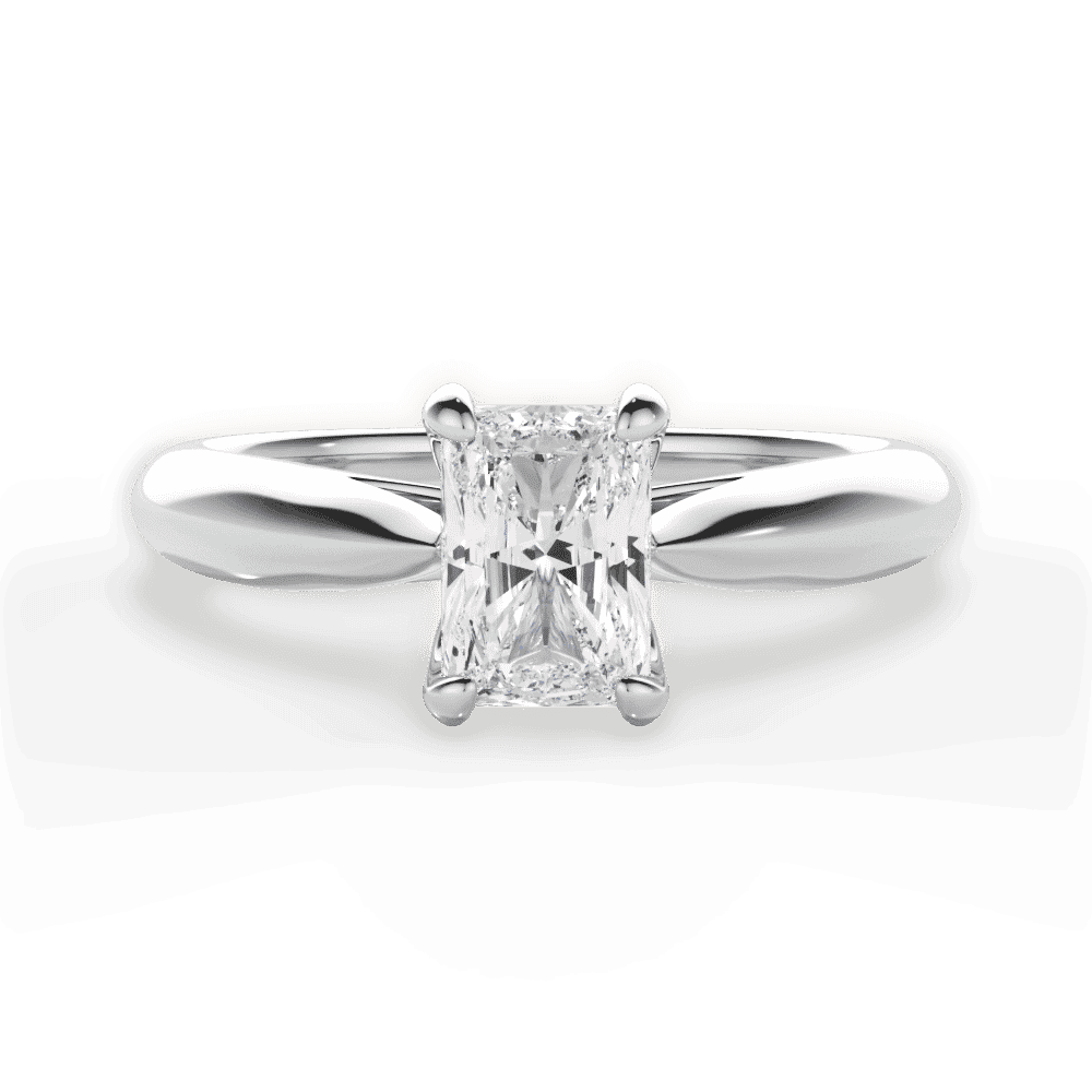 14kt White Gold/18kt White Gold/Platinum/radiant/top