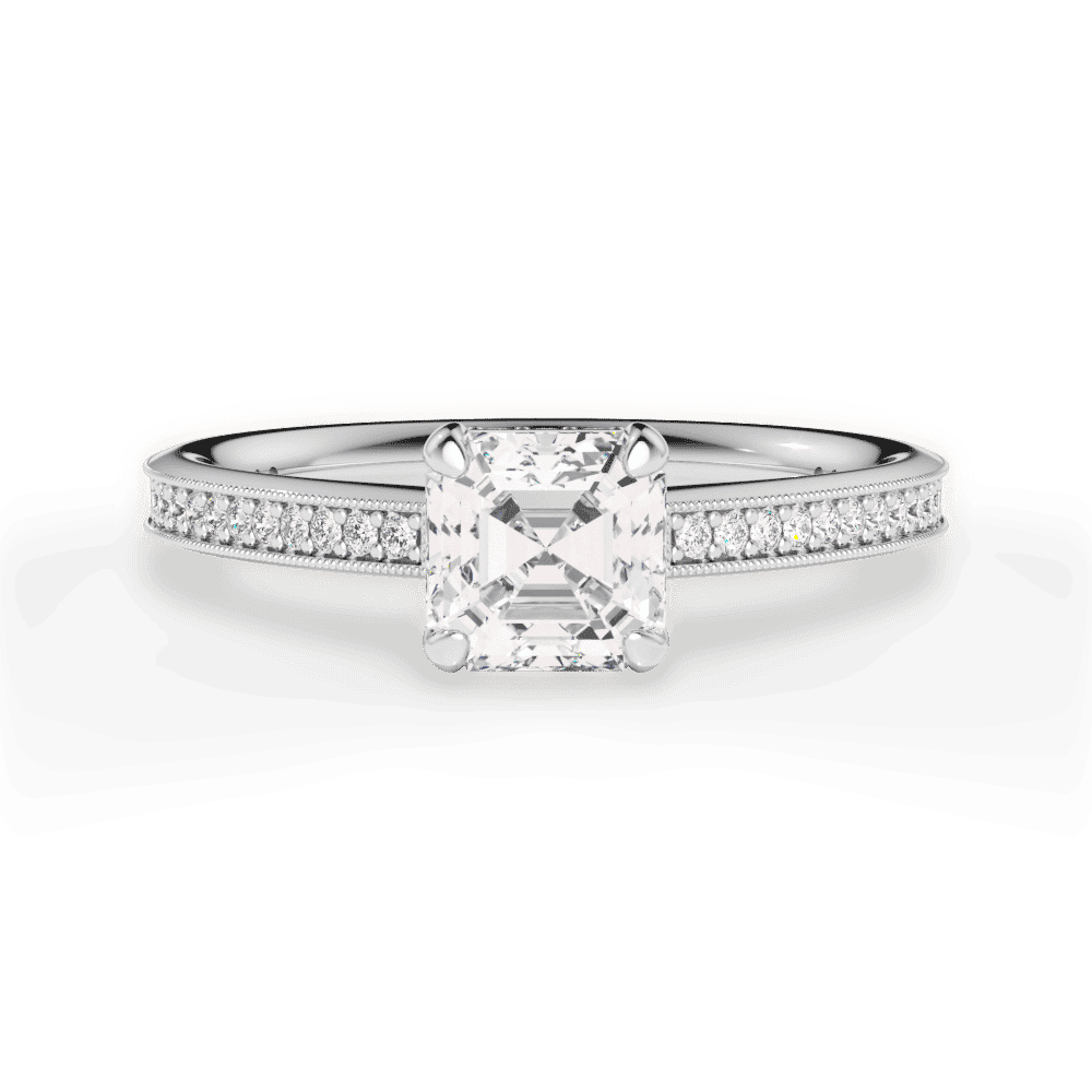 14kt White Gold/18kt White Gold/Platinum/asscher/top