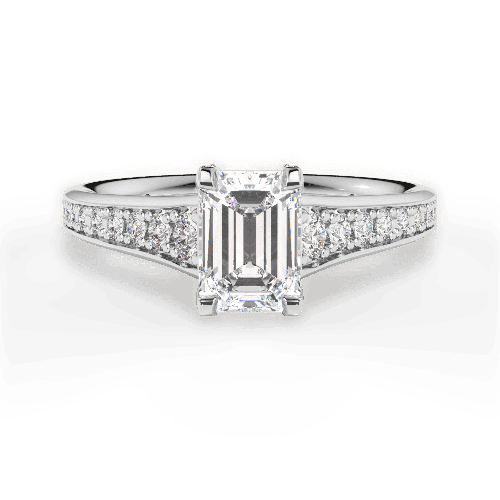 14kt White Gold/18kt White Gold/Platinum/emerald/top