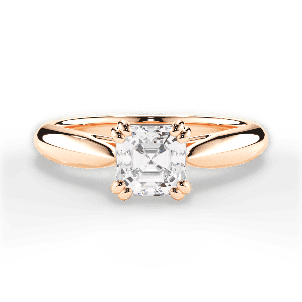 14kt Rose Gold/18kt Rose Gold/asscher/top
