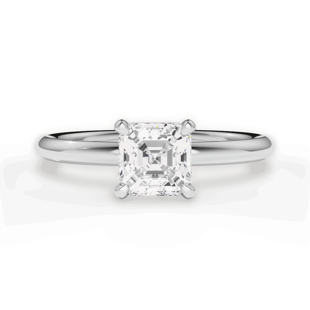 14kt White Gold/18kt White Gold/Platinum/asscher/top