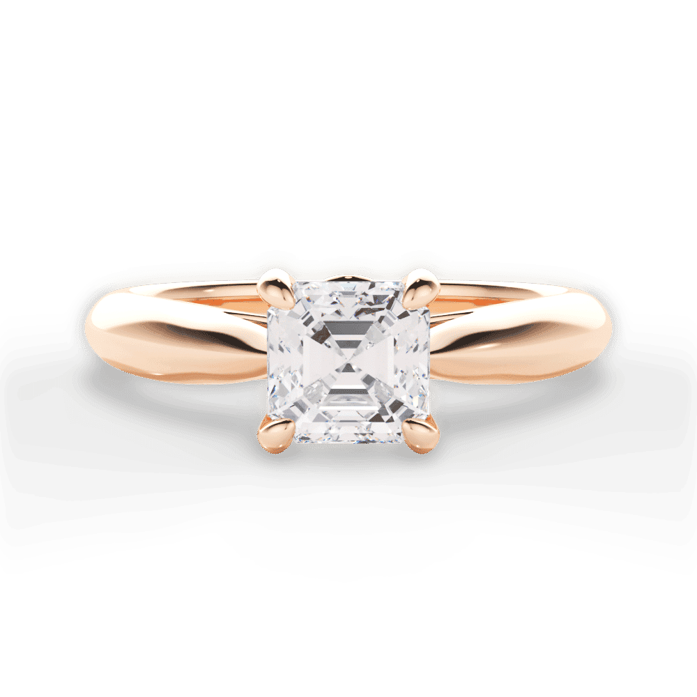 14kt Rose Gold/18kt Rose Gold/asscher/top