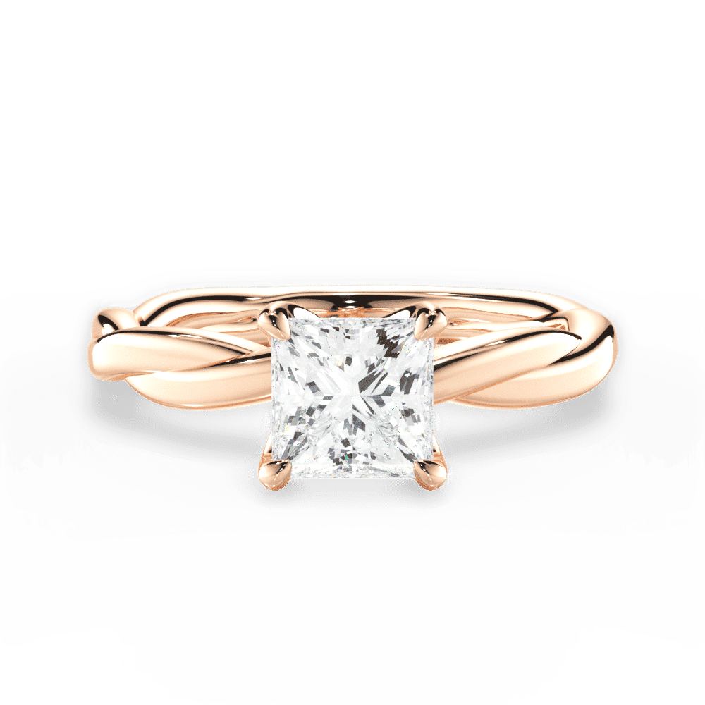 14kt Rose Gold/18kt Rose Gold/princess/top