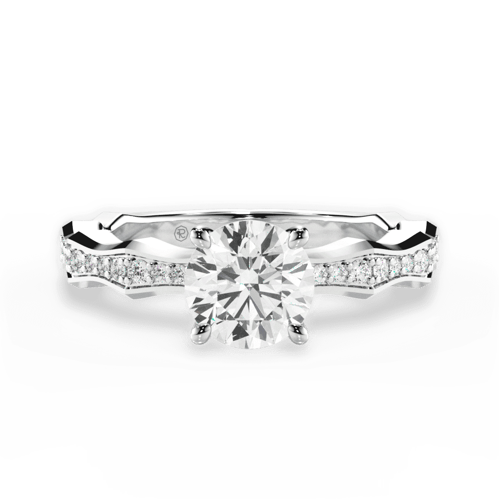 14kt White Gold/18kt White Gold/Platinum/round/top