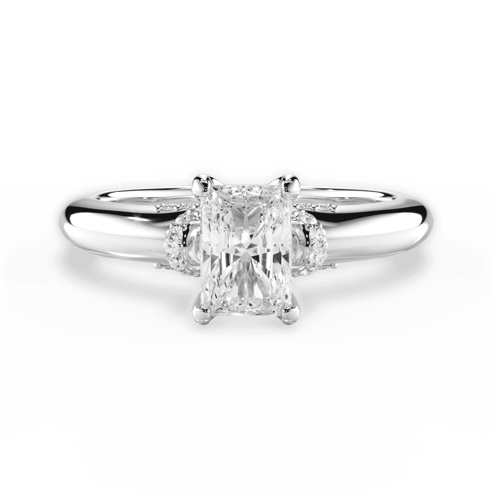 14kt White Gold/18kt White Gold/Platinum/radiant/top