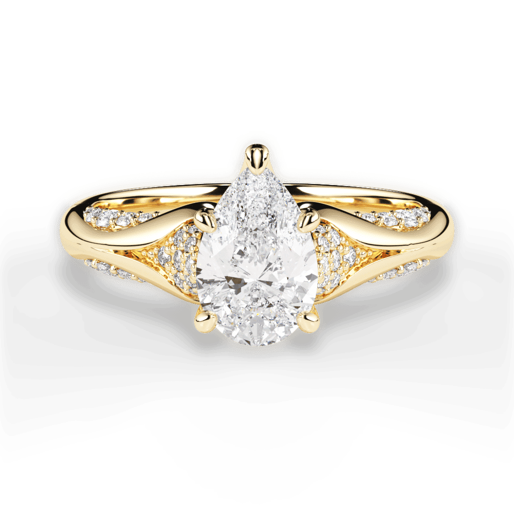 14kt Yellow Gold/18kt Yellow Gold/pear/top